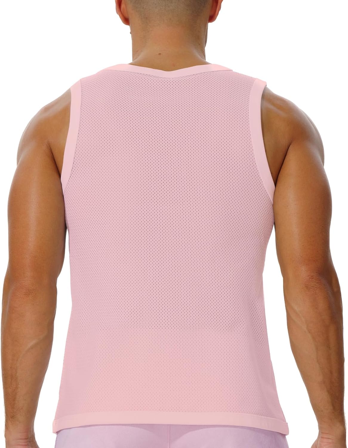 Men's Mesh Workout Tank Top Fitted Sleeveless Shirt for Casual Gym Muscle Training