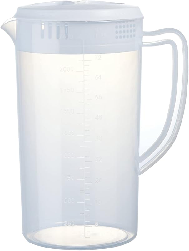 0.66 Gallon/2.5 Litre Plastic Pitcher with Lid BPA-FREE Eco-Friendly Carafes Mix Drinks Water Jug for Hot/Cold Lemonade Juice Beverage Jar Ice Tea Kettle (Blue, 81oz)