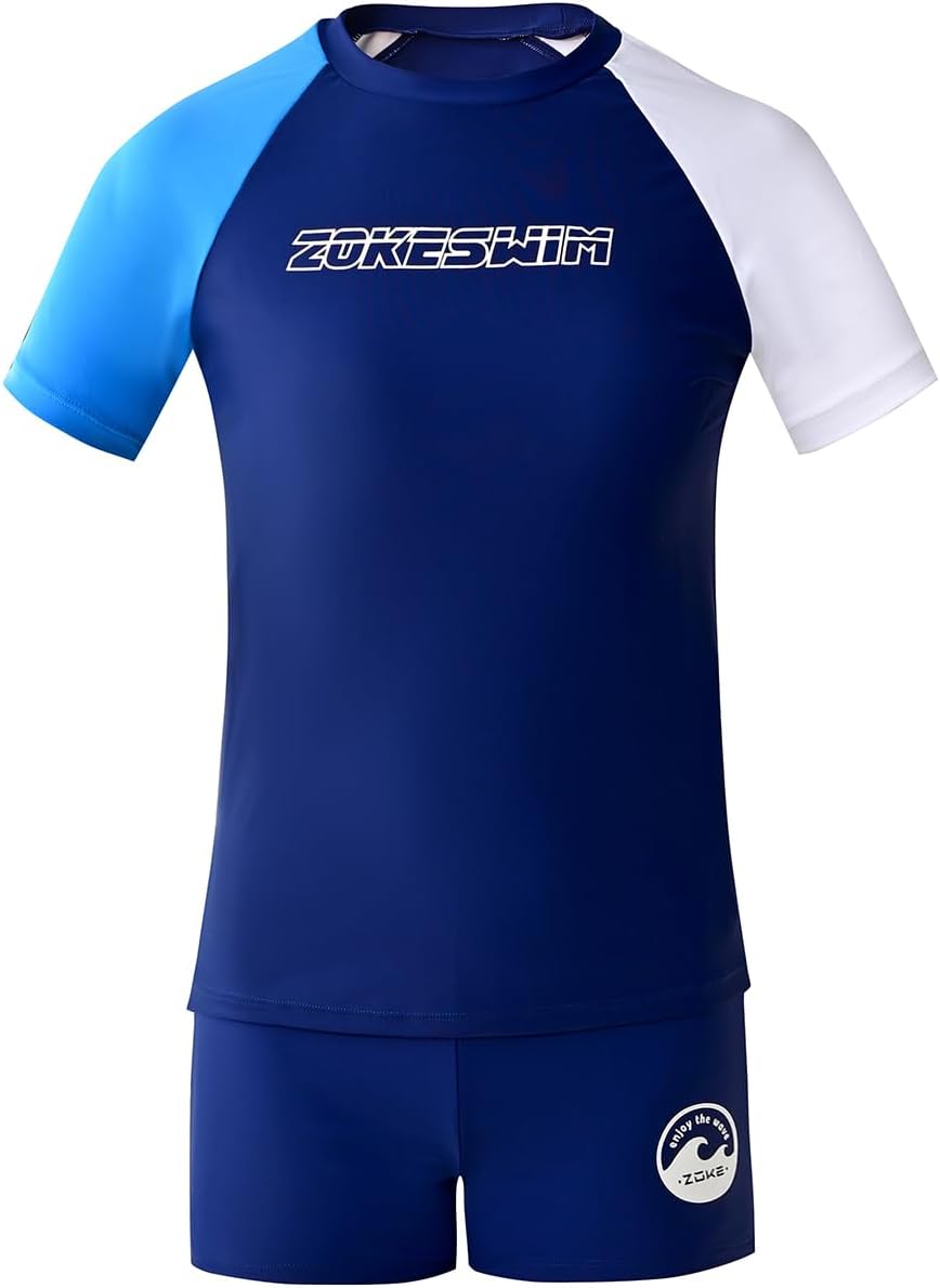 karrack Boys Two Piece Rash Guard Swimsuit Kid Water Sport Short Swimsuits UPF 50+ Sun Protection Bathing Suits