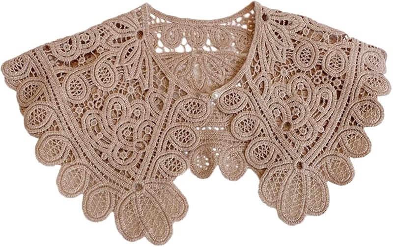 Hollow Crochet Flowers Detachable Collar Shawl Fake Collar False Collar