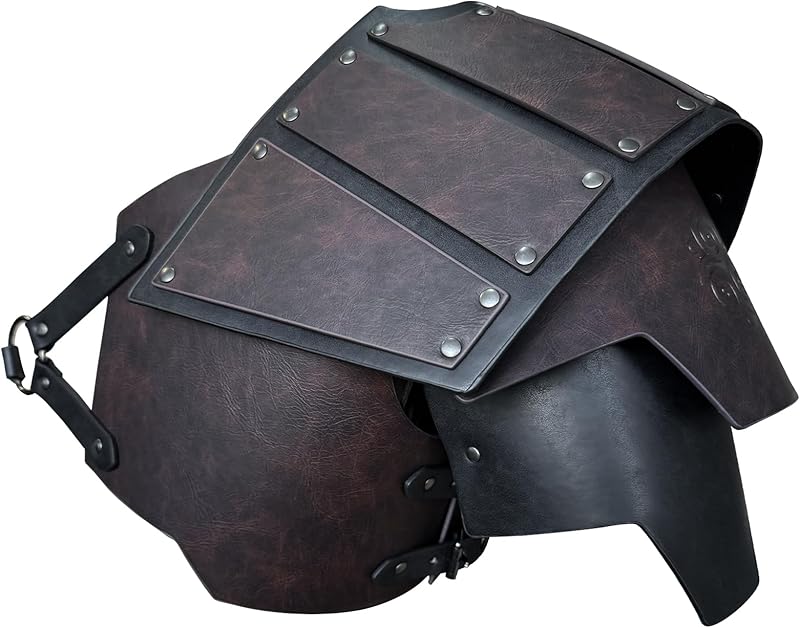 HiiFeuer Viking Faux Leather Single Pauldron Shoulder Armor, Retro Medieval Knight Shoulder Armor for LARP/Cosplay