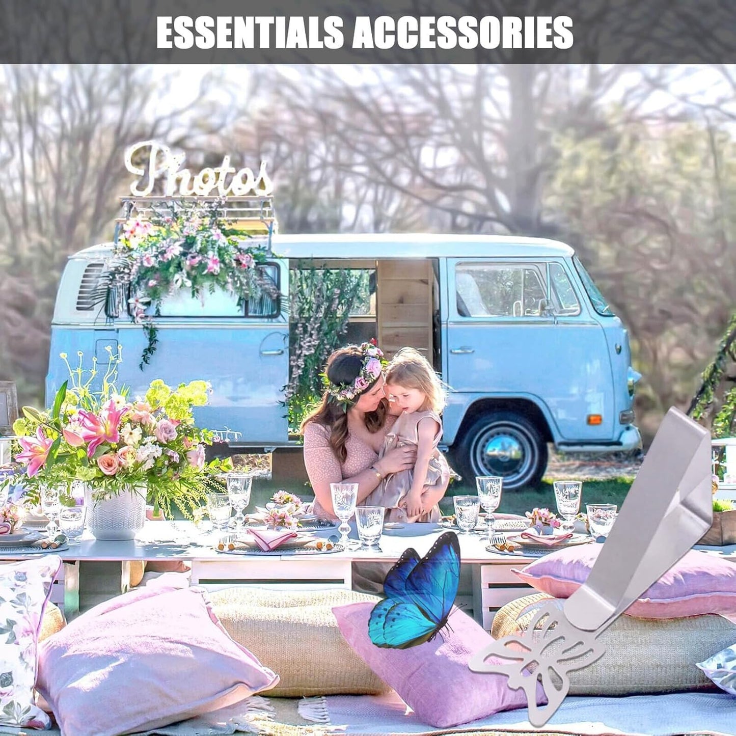 Tablecloth Clips for Outdoor Thick Tables 10 Pack, Butterfly Picnic Table Cloth Holder Clip Indoor, Heavy Duty Stainless Steel Cover Clamp for Party Wedding Home Restaurant Camping Accessories