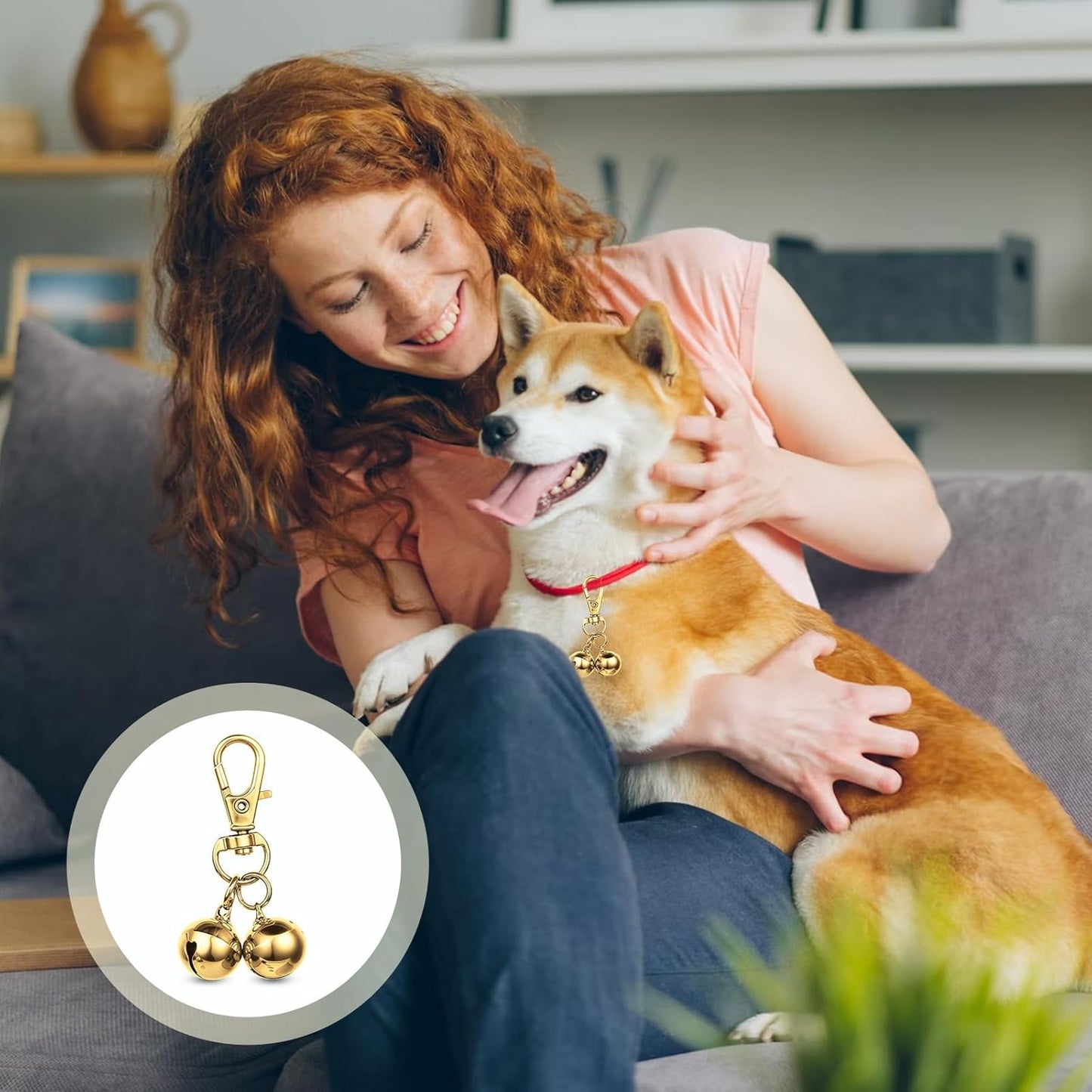 2 Pcs Bells for Dog Collars Mini Dog Collar Bell Pet Pendant Accessories Dogs Training Bell Collar Gold Training Collars Charm for Dogs and Cats