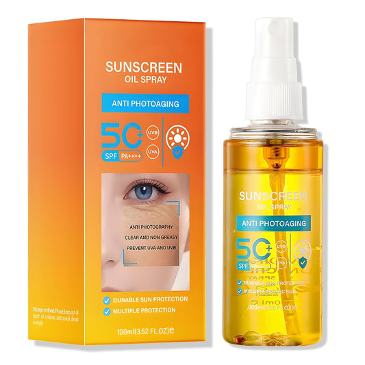 DAMUSI Sunscreen Oil Body Sunscreen Spray Spf 50 Glow Sunscreen Mist Hydration Lightweight Spf Body Oil,Broad Spectrum UVB/UVA Protection
