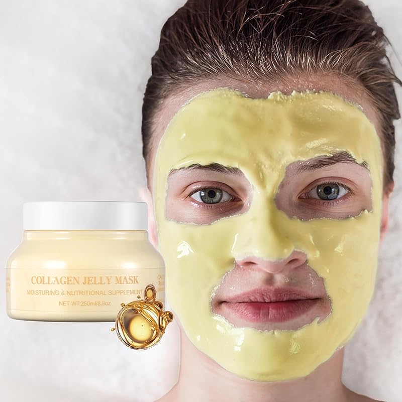 Jelly Masks Powder for Facials Professional,Hydrating Gel Powder For Facial Mask,Jelly Mask Peel-Off Face Mask for Women,Moisturizing Jelly Mask for Face Skincare,8.8 Oz（24K Gold