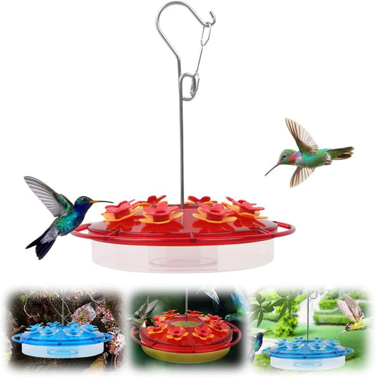 Hummingbird Feeder, 2025 New Proof Leak-Proof Cleaning Brushes Nectar Easy Clean Fill Bird Feeder for Garden Red Decor, Including Hanging Hook, Feeding Port Bird Easy Filling/Cleaning (Red)