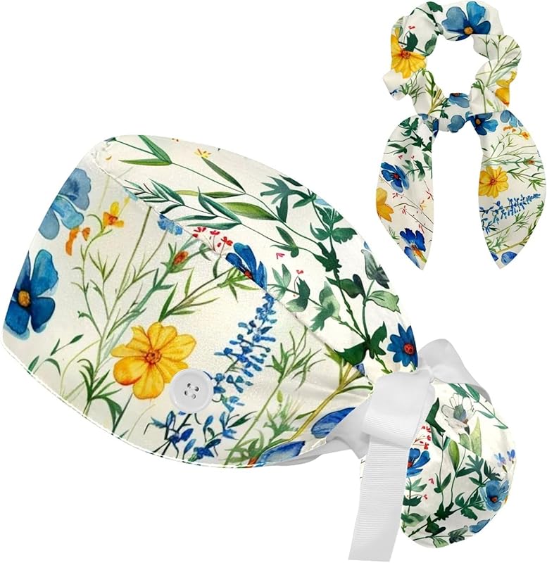 Women's Working Caps with Scrunchies Tarot Pattern Background Lace-Up Hat Unisex Hair Covers One Size