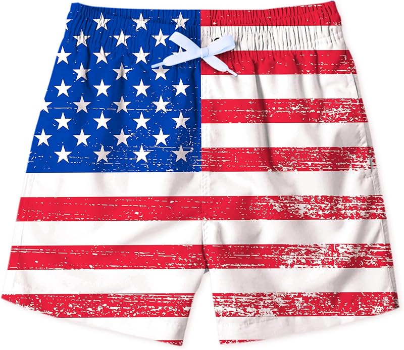 uideazone Boys Swim Trunks 3D Funny Print Surfing Board Shorts Quick Dry UPF 50+ Swimsuit Beachwear with Mesh Lining 2-12T