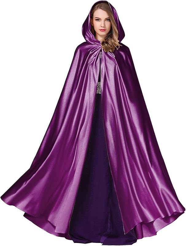 BEAUTELICATE Women's Wedding Hooded Cape Bridal Cloak Poncho Full Length
