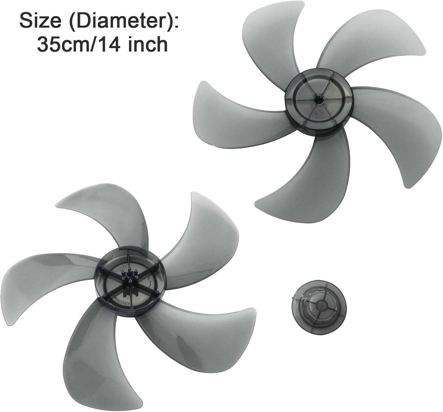 Plastic Fan Blade Replacement for Standing Pedestal Fan Table Fanner General Accessories with Nut Cover Type B 14 Inch
