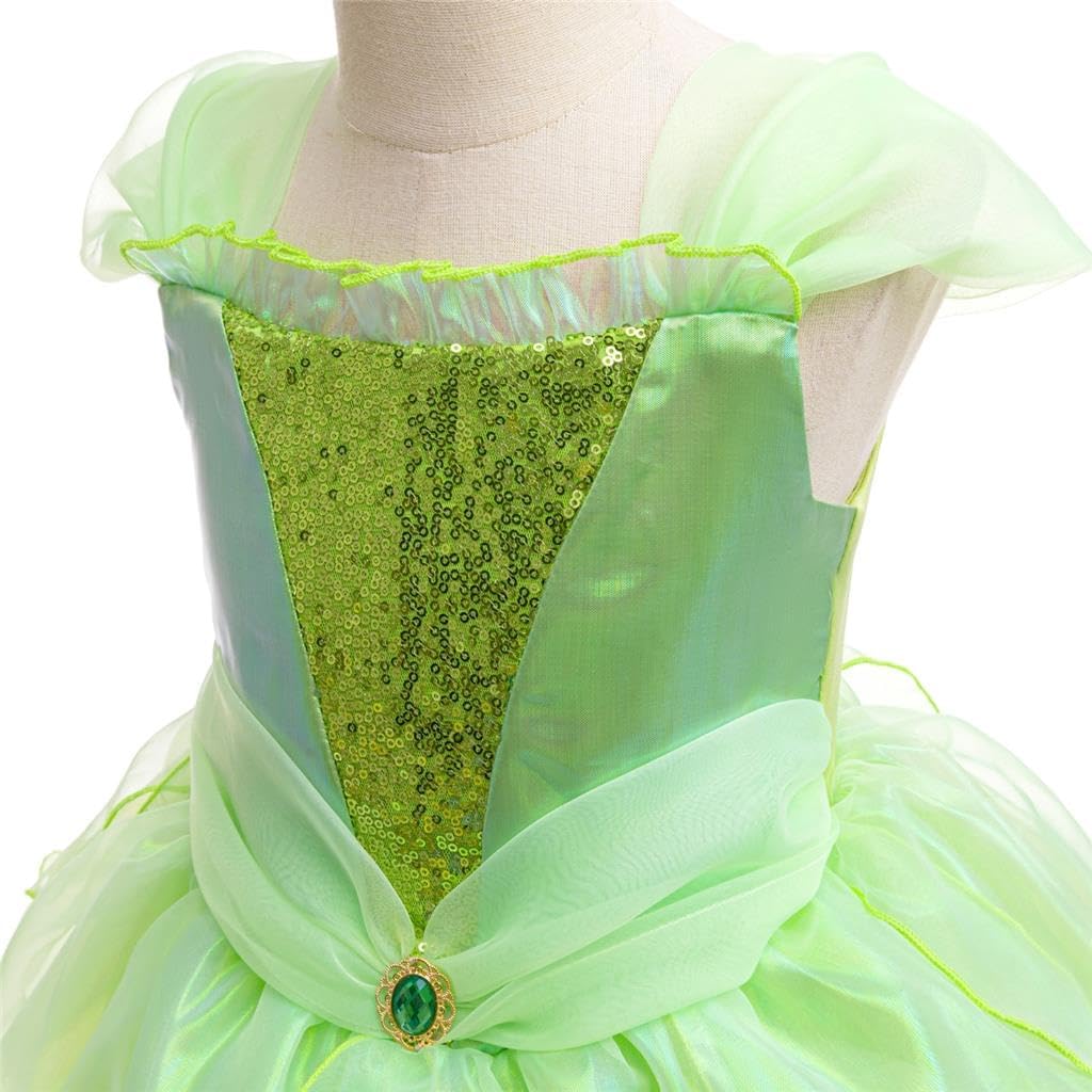 Dressy Daisy Green Fancy Fairy Halloween Costume Birthday Party Dress Up for Toddler Girls Size 2T to 10