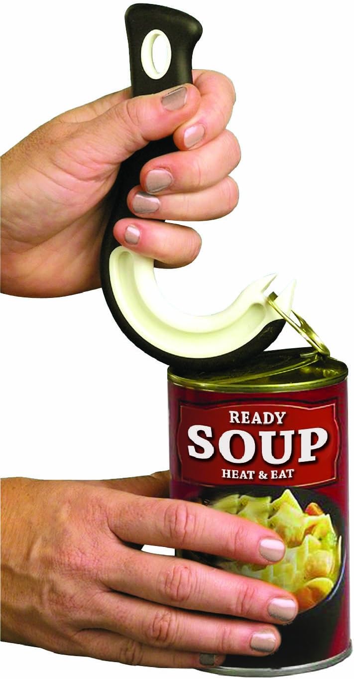 Ultimate Easy Open Ring Pull Can Opener 3 Pack by Jokari. Durable Non Slip Rubber Grip Makes Opening Aluminum Container Tabs Simple. Perfect for Protecting Nails and Folks with Joint Pain or Arthritis