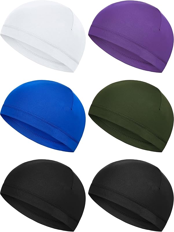 Boao 6 Pieces Cooling Skull Caps Helmet Hard Hat Liner Sweat Wicking Running Beanie Cycling for Men Women