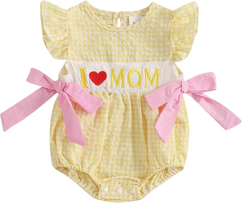 Baby Girl Summer Clothes Newborn Bubble Romper Embroidery Ruffle Sleeve Smocked Bodysuit Cute One Piece Outfit