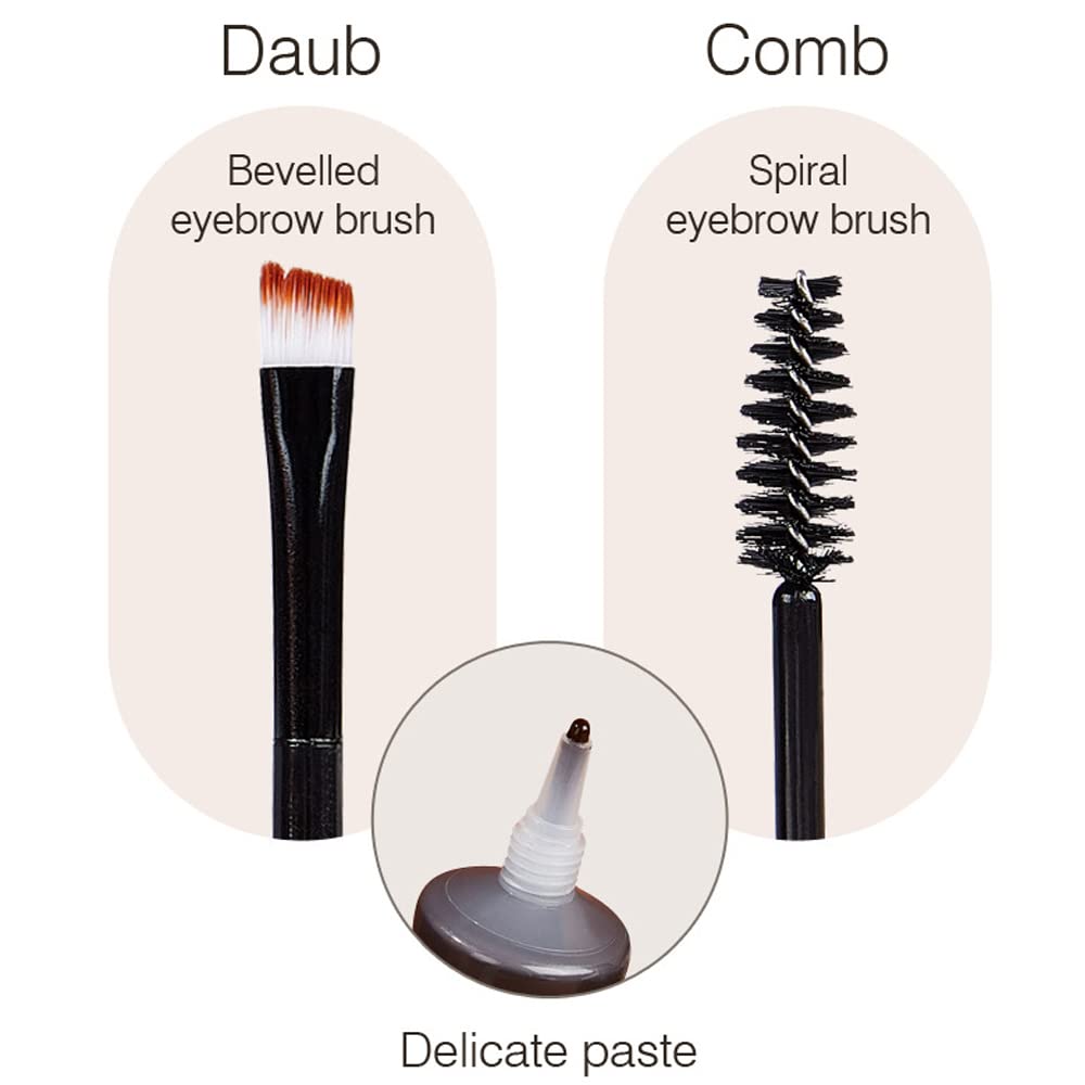 Tinted Thickening Eyebrow Mascara with Two Eyebrow Brushes,Brow Fast Sculpt,Waterproof,Transfer-proof,Eyebrow Tinting Kit- Cruelty Free - Light Medium Brown (1 Pack) (1Pc 01#Brown)
