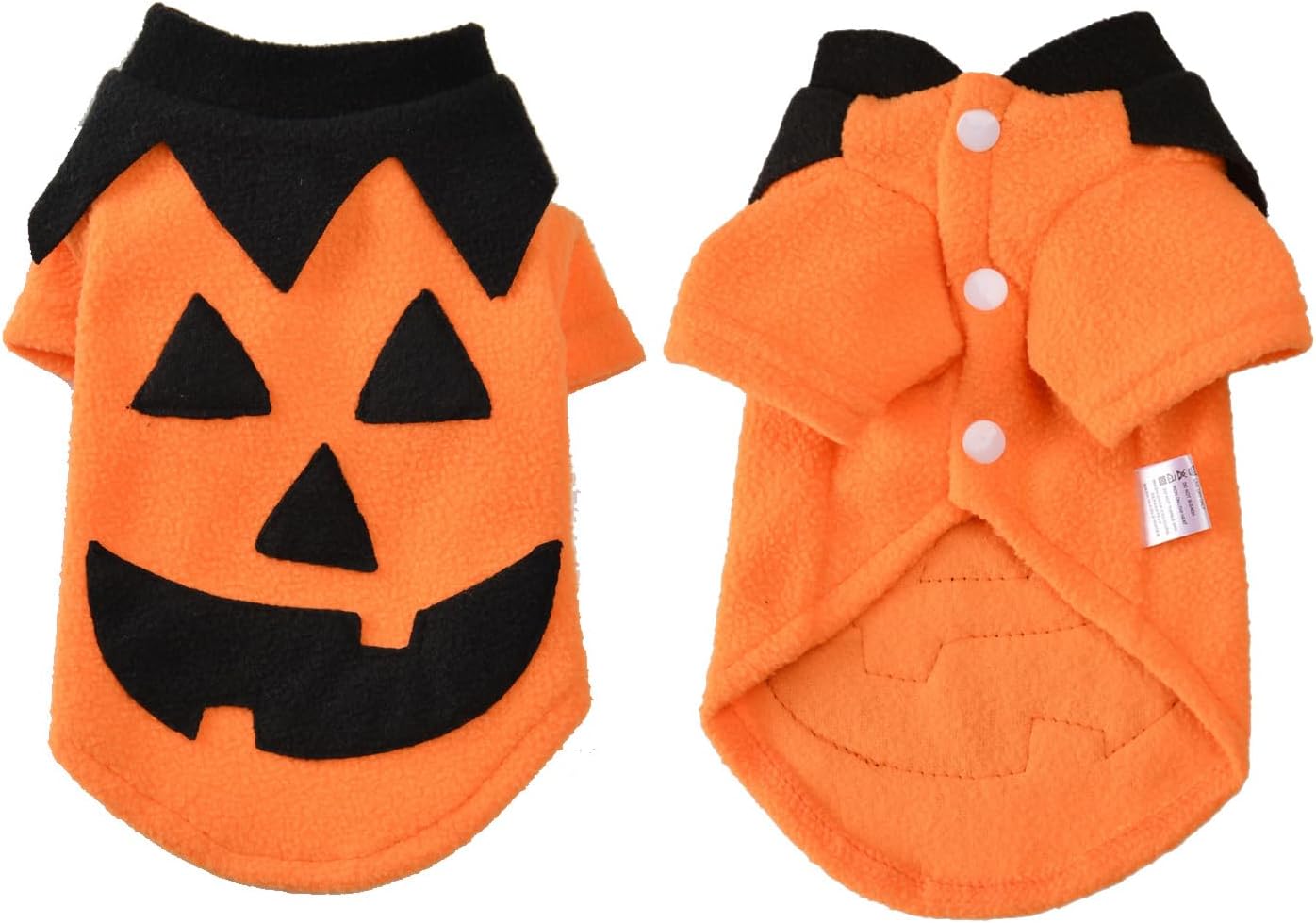 Dog Clothes Small Dog Fleece Shirts Pumpkin Head Smiley Winter Coat for Dogs Halloween Party Pet Costume 03-Orange Medium