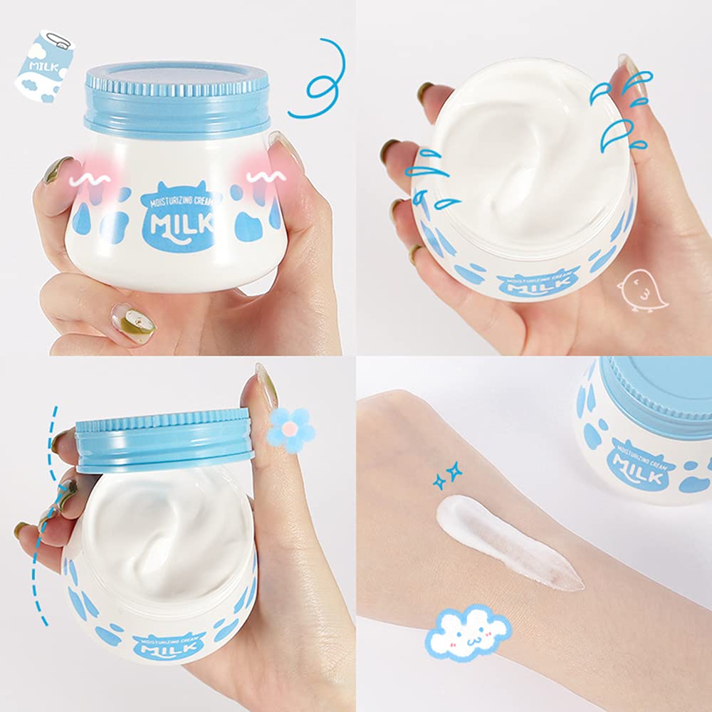 Face Milk Cream, Moisturizing Nourish Skin, Repair Face Moisturizer to Hydrate & Smooth Dry Skin, Firm Skin Day & Night Cream for Girl Women Daily Care