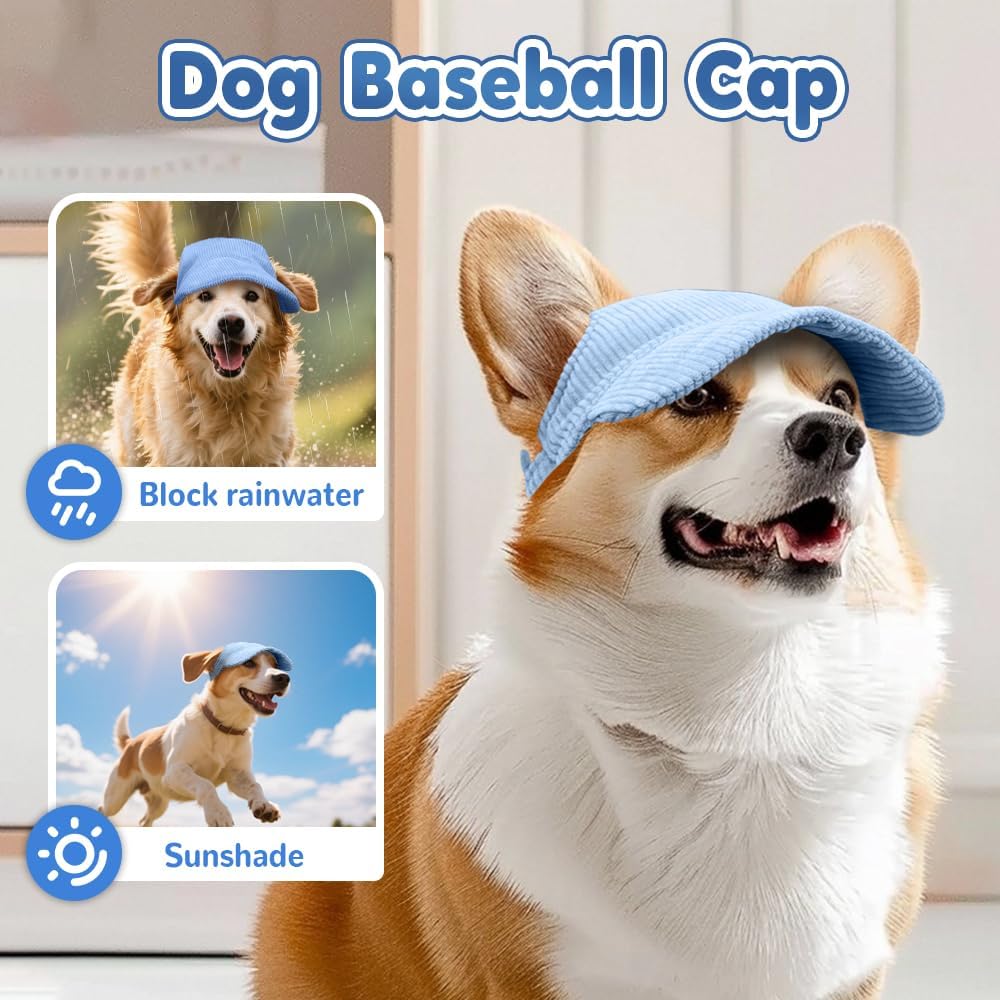 Dog Hat, 2025 Upgraded Hats for Dogs Cats Summer Beach Hat with Ear Holes, Adjustable Puppy Sun Bonnet Headdress (Pink, Large, Dog)