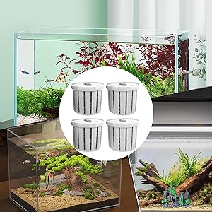 Aquarium Plant Cup,Aquatic Plant Cup - Small Stable Planting Basket for Desk Decorations Wall Window Pond Garden Corner Shelf