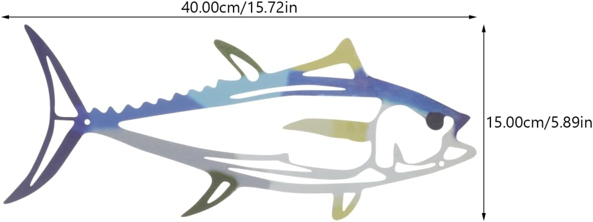 Stainless Steel Shark Wall Decor - Coastal Metal Fish Art Hanging Sculpture for Indoor and Outdoor Home Decoration