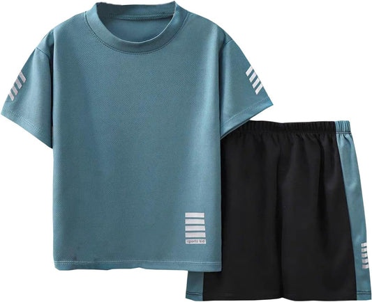 Toddler Boys Clothes Mesh Athletic Summer Short Sleeve T-Shirt and Shorts Kids Outfit Set 3-10 Year