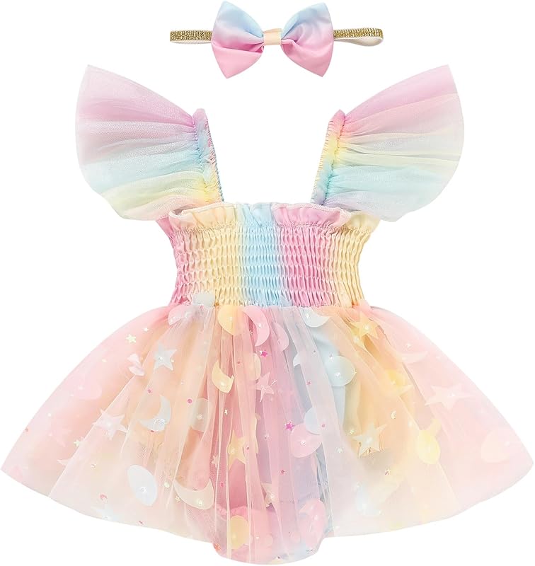 Baby Girl Clothes Infant Tulle Romper Ruffe Sleeveless Bodysuit Baby Girl Outfits Infant Girl Dress 0-18M