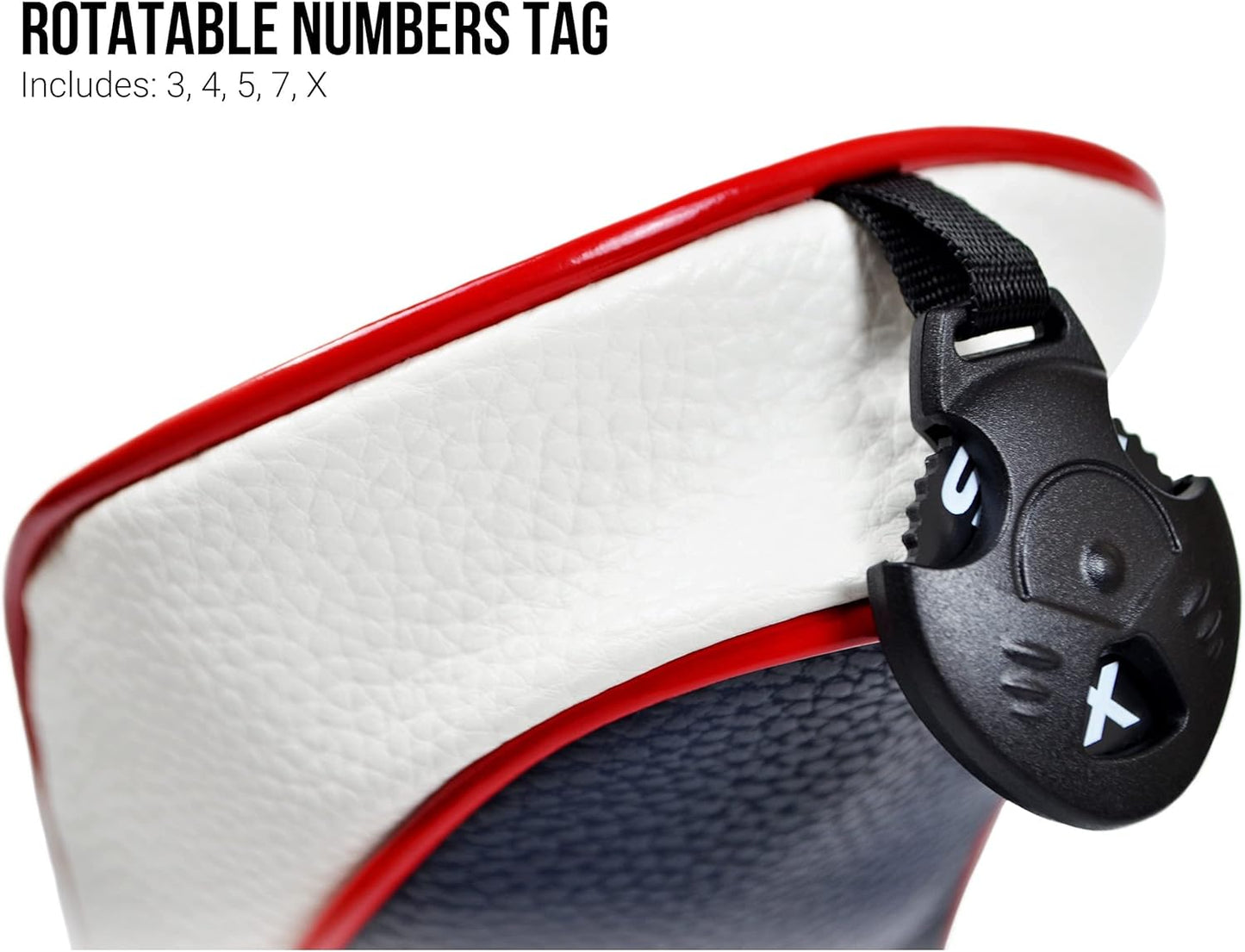 USA Golf Head Covers for Driver & Fairway Woods - Premium Leather Headcovers, Designed to Fit All Woods and Drivers