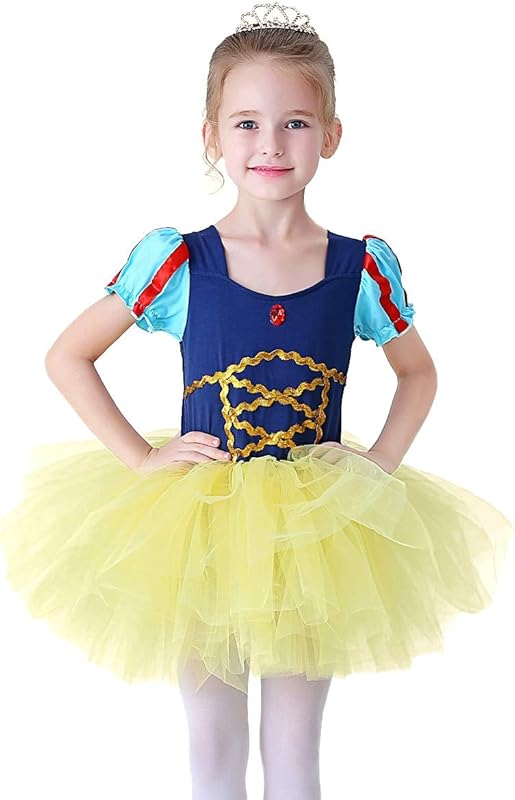 REXREII Toddler Girls Princess Ballerina Tutu Dress Rapunzel Sofia Snow White Frozen Elsa Fancy Dress Up Halloween Costume
