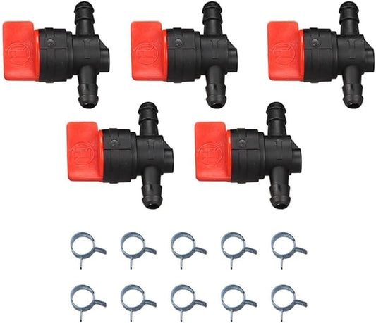 698183 Inline Fuel Shutoff Valve 1/4 Inch for Briggs and Stratton 494768 493960 Lawn Mower Tractor AM107340 AM36141 Gas Line Shut off Valve 5 Packs