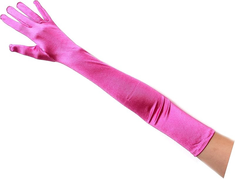 23" Extra Long Super Stretch Over the Elbow Party Bridal Dance Sexy Satin Gloves A-Grade Quality 16BL 58cm