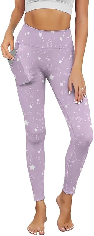 Poceacles Yoga Pants for Women with Pockets Full Length Workout Leggings High Waist Tummy Control Lounge Pants Activewear