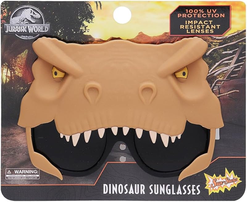SunStaches Jurassic World Blue Raptor Costume Sunglasses, Party Favors, UV400, Gray one size fits most