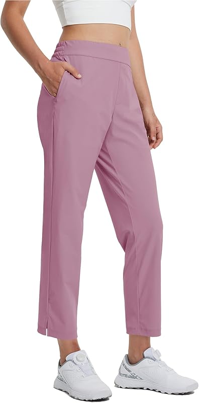 M MAELREG Women's Golf Pants with Zip Pockets 7/8 Ankle Stretch Lightweight Sweatpants for Athletic Hiking Travel Work Lounge