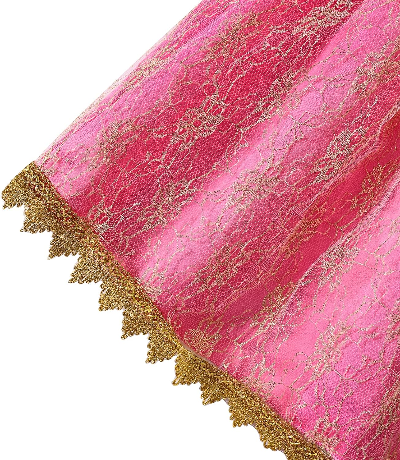 Girls Princess Costume Dresses Pink Princess Dress Up Clothes with Accessories for Halloween Cosplay Carnival Party