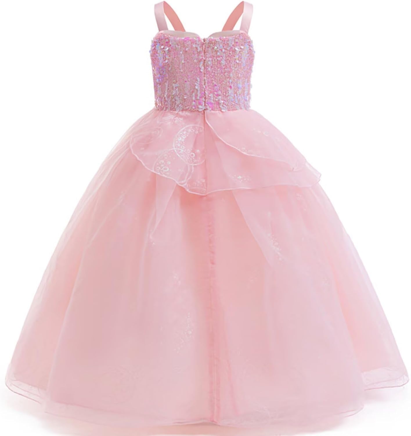 Wicked Glinda Costume for Girls Witch Pink Sequins Tulle Dress Up