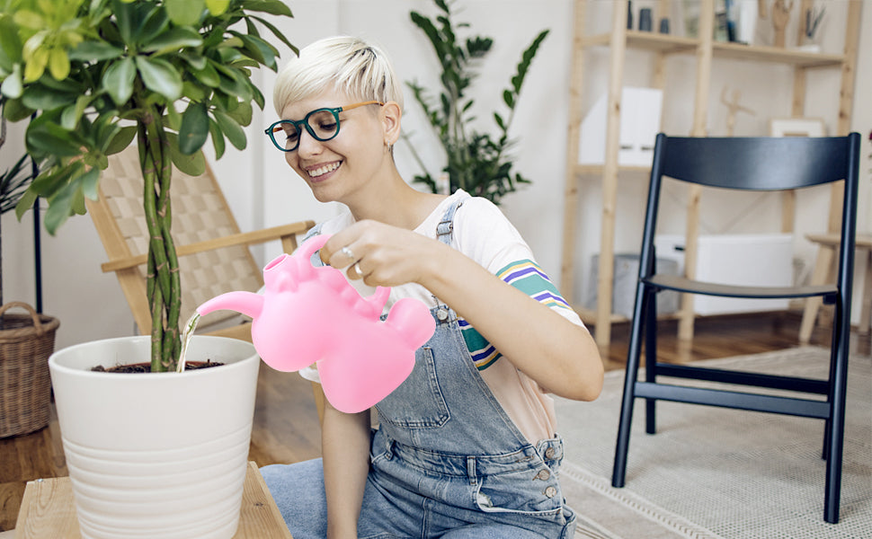 XXXFLOWER Unicorns Indoor Watering Can, 1 L Cute Animal Water Cans, Novelty Unicorns Shape Watering Pot for Office House Indoor Garden（Pink）