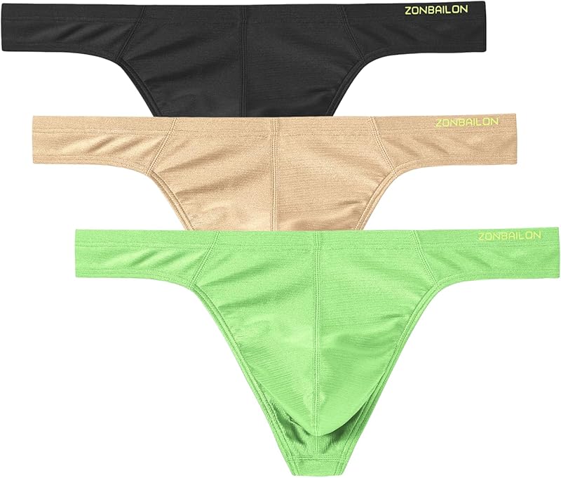 JINSHI Men's Thong Underwear Sexy Ice Silk Glossy G String Male Athletic Thongs T Back For Men Bikini Briefs