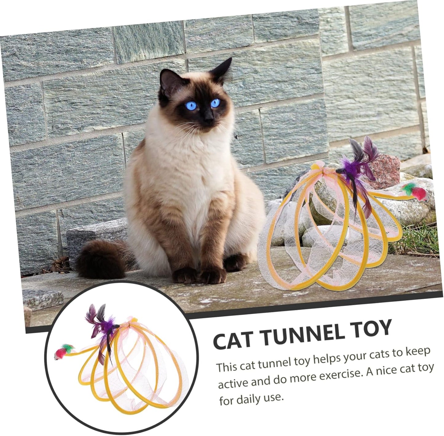 NOLITOY Catトンネルおもちゃ Kittenのトンネルのおもちゃ. For indoor catsのCatトンネル CatのトンネルIndoor Foldりmatまれた CatインタラクティブIndoor Cat for Catsトンネル Catのチューブ Steel Wire