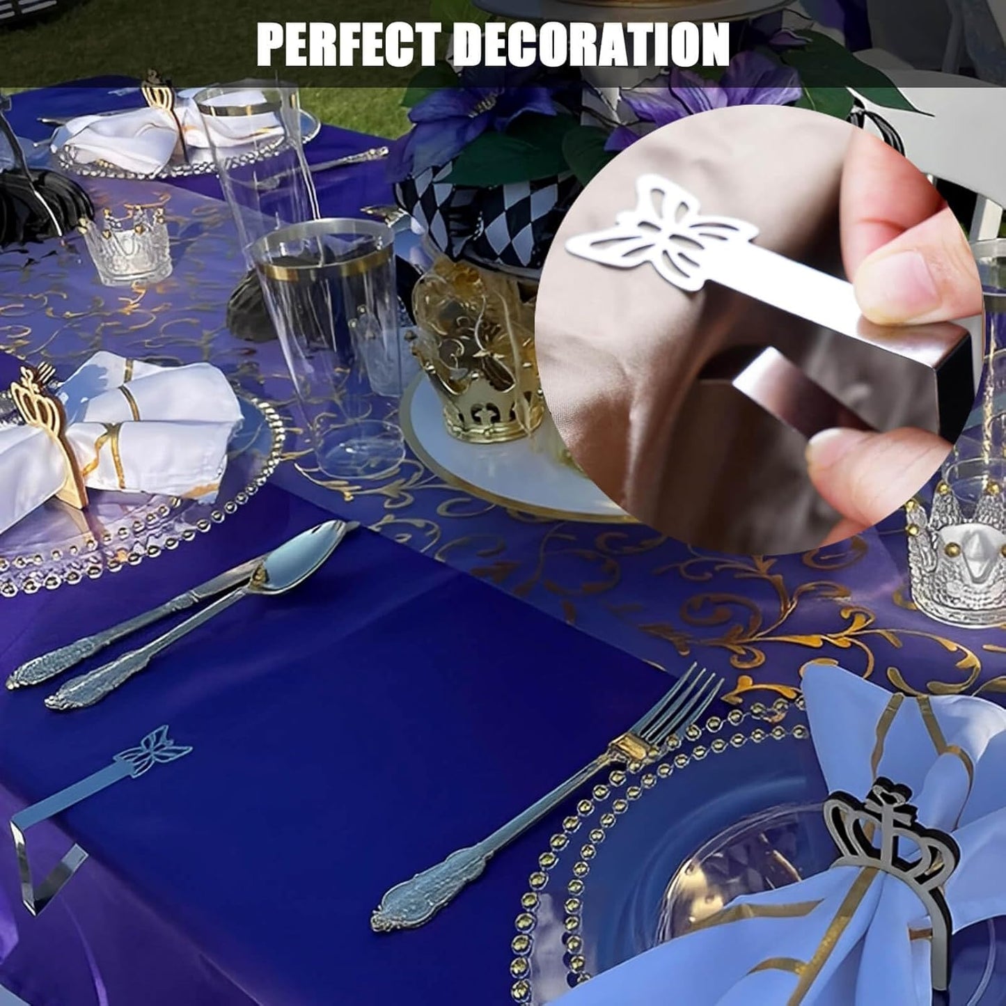 Tablecloth Clips for Outdoor Thick Tables 10 Pack, Butterfly Picnic Table Cloth Holder Clip Indoor, Heavy Duty Stainless Steel Cover Clamp for Party Wedding Home Restaurant Camping Accessories