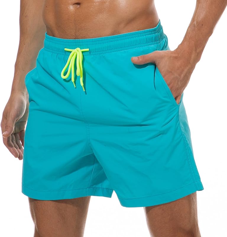SILKWORLD Men's Swim Trunks Quick Dry Beach Shorts with Pockets
