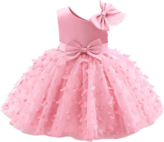 Toddler Baby Girl Butterfly Tutu Dress Bowknot Princess Flower Girl Wedding Pageant Birthday Party Dresses