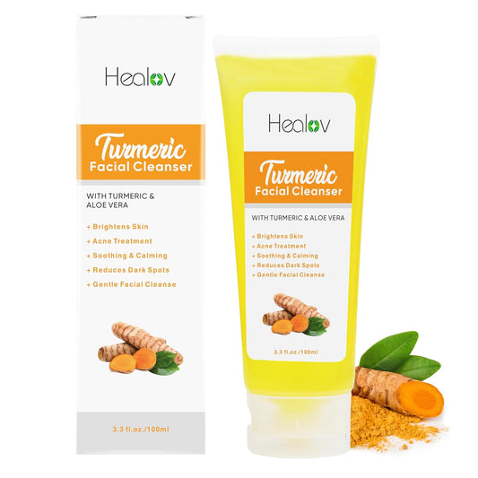 Turmeric Face Wash, Turmeric Clear Skin Liquid Soap – 100% Natural Anti Aging Exfoliating Facial Cleanser for Spots, Age Spots, Sun Damage, Discoloration – Cleansing Soap Skin Detox Treatment