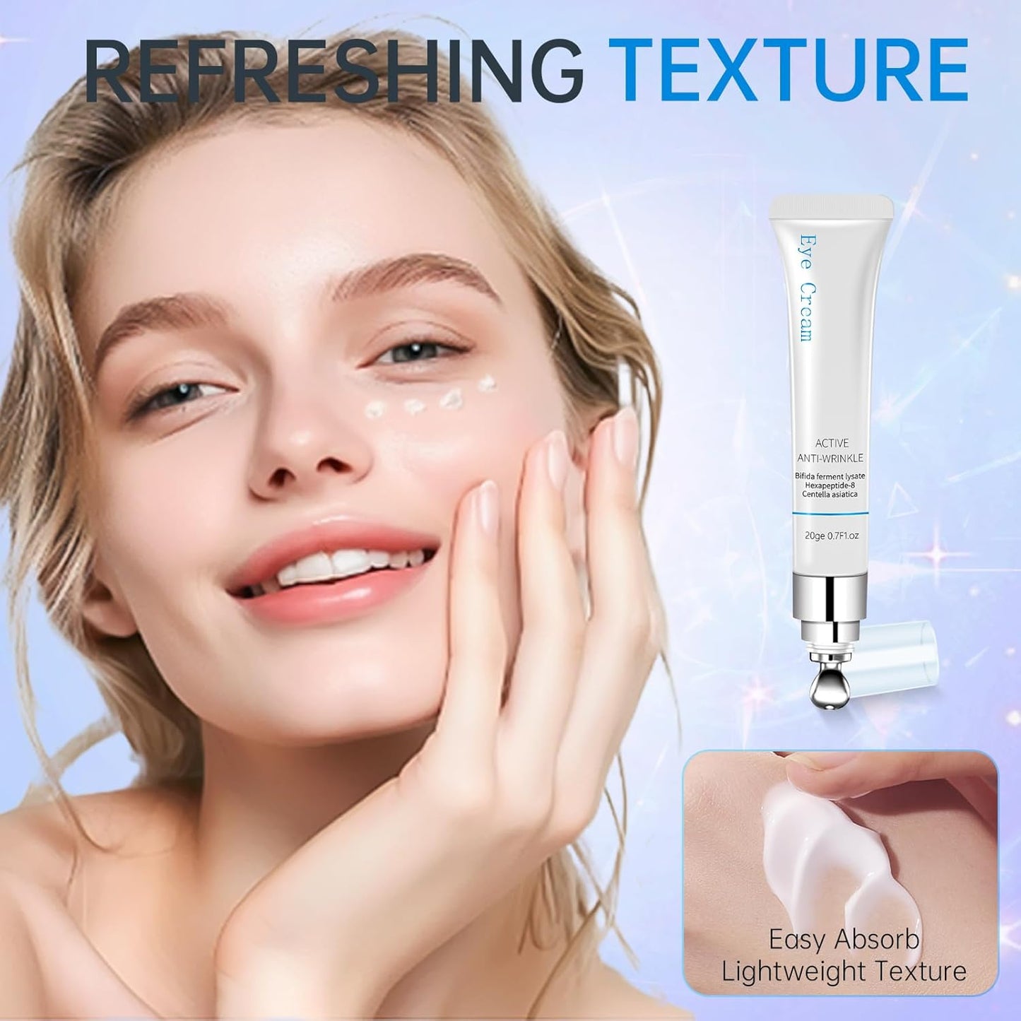 Under Eye Cream for Puffiness| Dark Circles| Wrinkle| Bags Under Eyes, Eye Repair Cream Anti Aging Moisturizer, Eye Care Cream Suit Women Men Eye Firm Smooth 0.7 oz