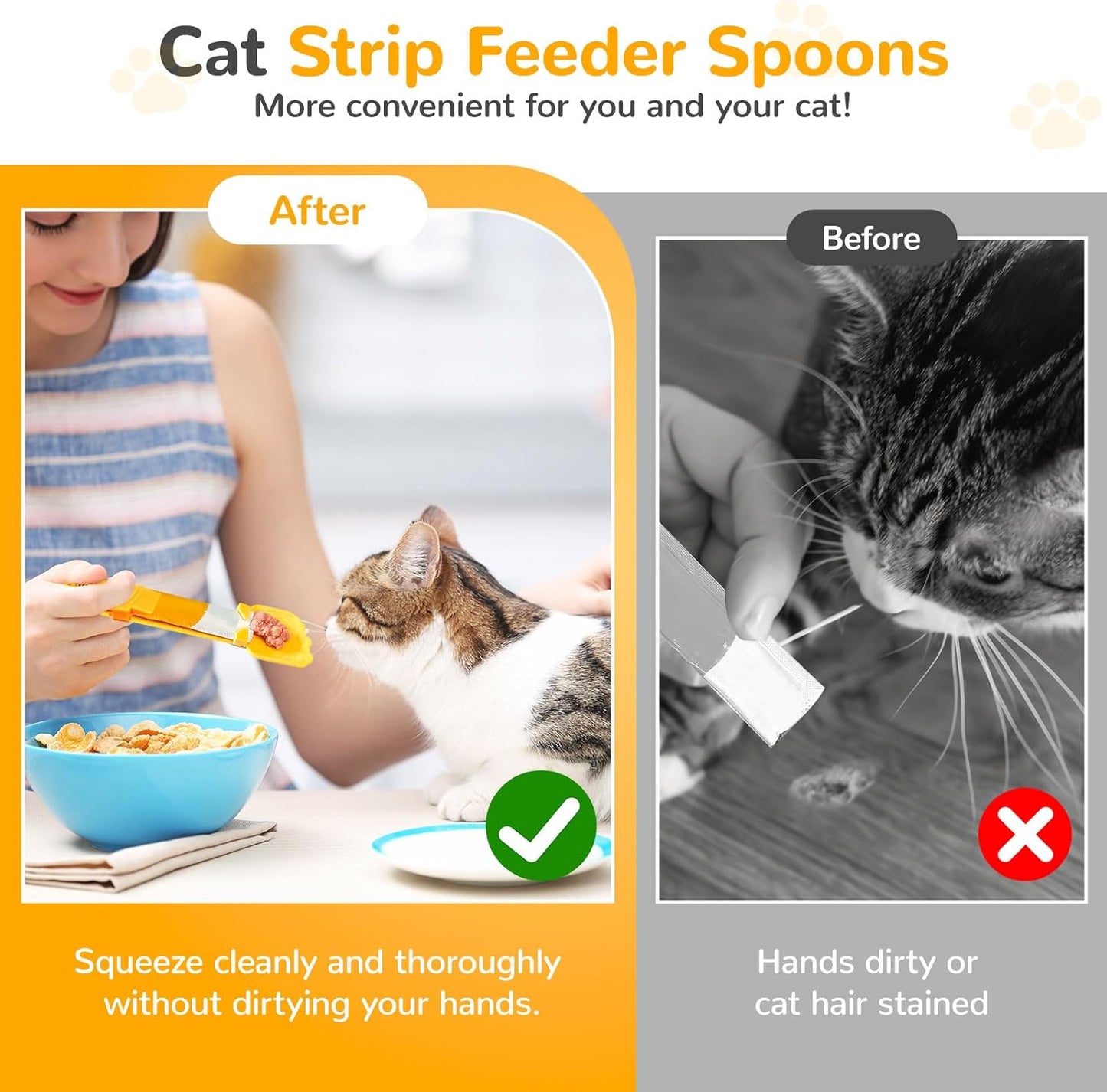 BAEJMJK 4pcs Cat Strip Feeder Sliding Pet Cat Treat Spoon Squeeze Lickable Treat Feeding Dispenser for Cats Liquid Snack and Wet Food