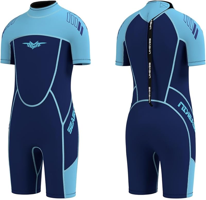 Seaskin Kids Wetsuit for Boys Girls Toddler 3mm Back Zip Thermal Swimsuits