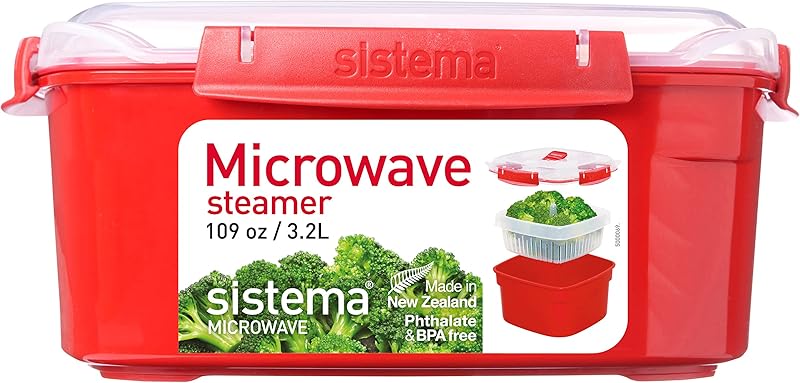 Sistema Microwave Steamer for Cooking Food and Vegetables with Steam Release Vent