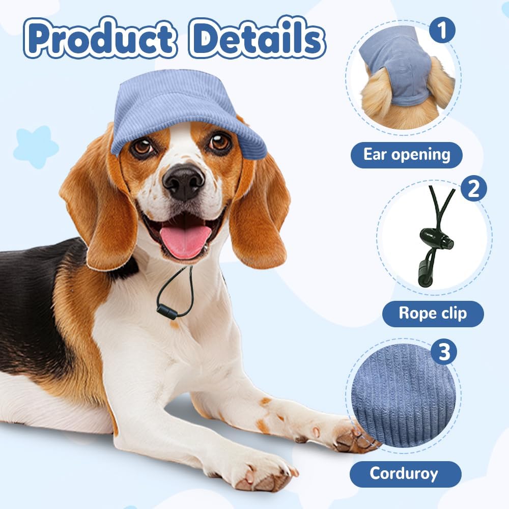 Dog Hat, 2025 Upgraded Hats for Dogs Cats Summer Beach Hat with Ear Holes, Adjustable Puppy Sun Bonnet Headdress (Pink, Large, Dog)