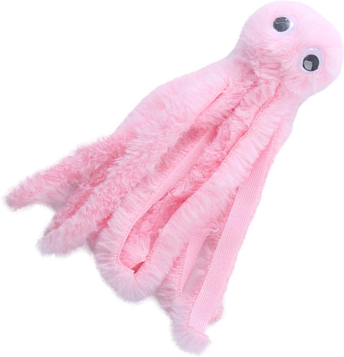 Mjaie Jouet d'activité pour chat en peluche en forme de pieuvre - Jouet de dentition mignon pour chaton - Tige molaire interactive - Résistant aux morsures - Rose