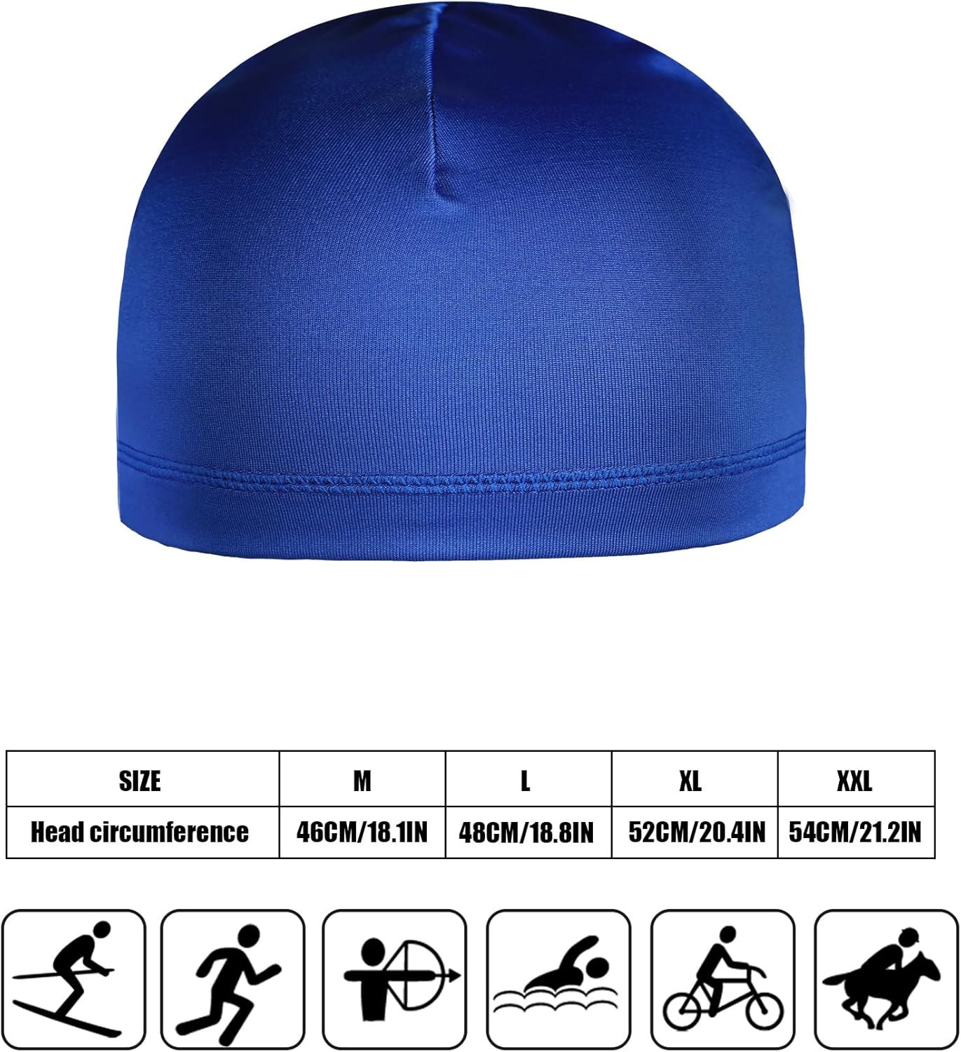 Boao 6 Pieces Cooling Skull Caps Helmet Hard Hat Liner Sweat Wicking Running Beanie Cycling for Men Women