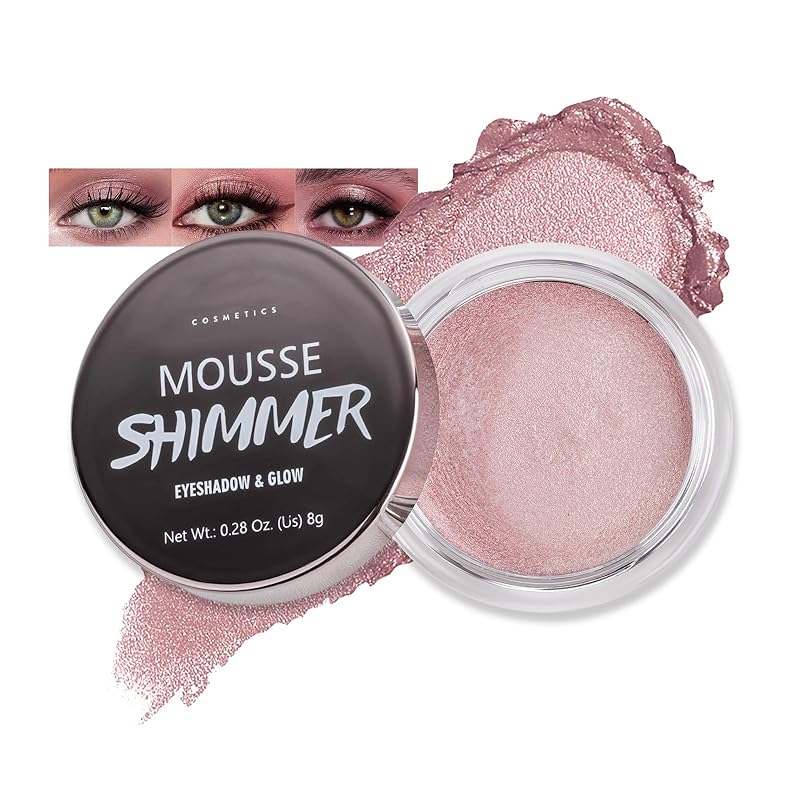 Erinde 8 Colors Cream Eyeshadow Contour Palette Makeup, Nude Rose Pink Chocolate Coffee Beige Brown Matte Shimmer Glitter Highly Pigmented Eye Shadow Palette, Eye Brightener Makeup Highlighter